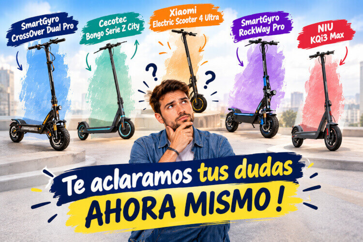 Comparativa de los mejores patinetes eléctricos para subir cuestas y adultos . Dudas frequentes