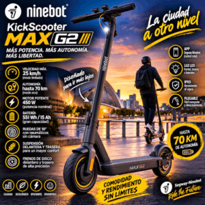 Patinete electrico Segway Ninebot KickScooter MAX G2 con doble suspension