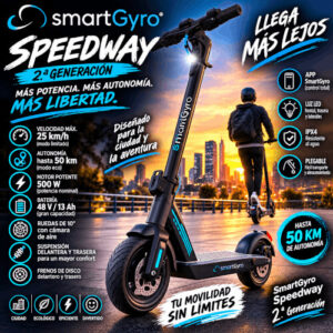 Patinete electrico SmartGyro Ziro 2 con ruedas de 10 pulgadas